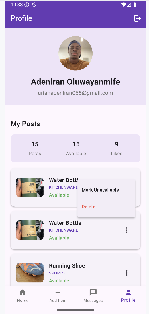 User Profile Interface